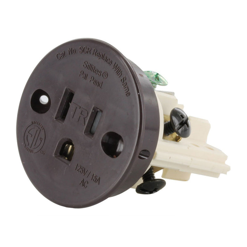 Sillites SCRBR, Self Contained Receptacle Outlet, Flush Mount, Brown