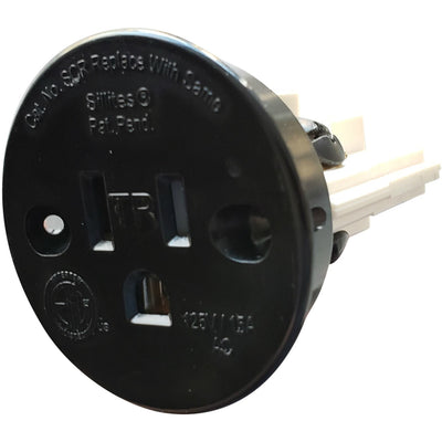 Sillites SCRMB, Self Contained Receptacle Outlet, Flush Mount, Black