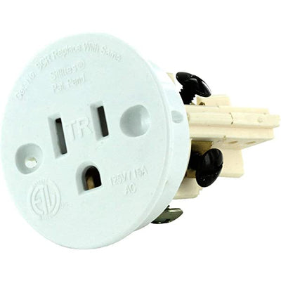 Sillites SCRW, Self Contained Receptacle Outlet, Flush Mount, White