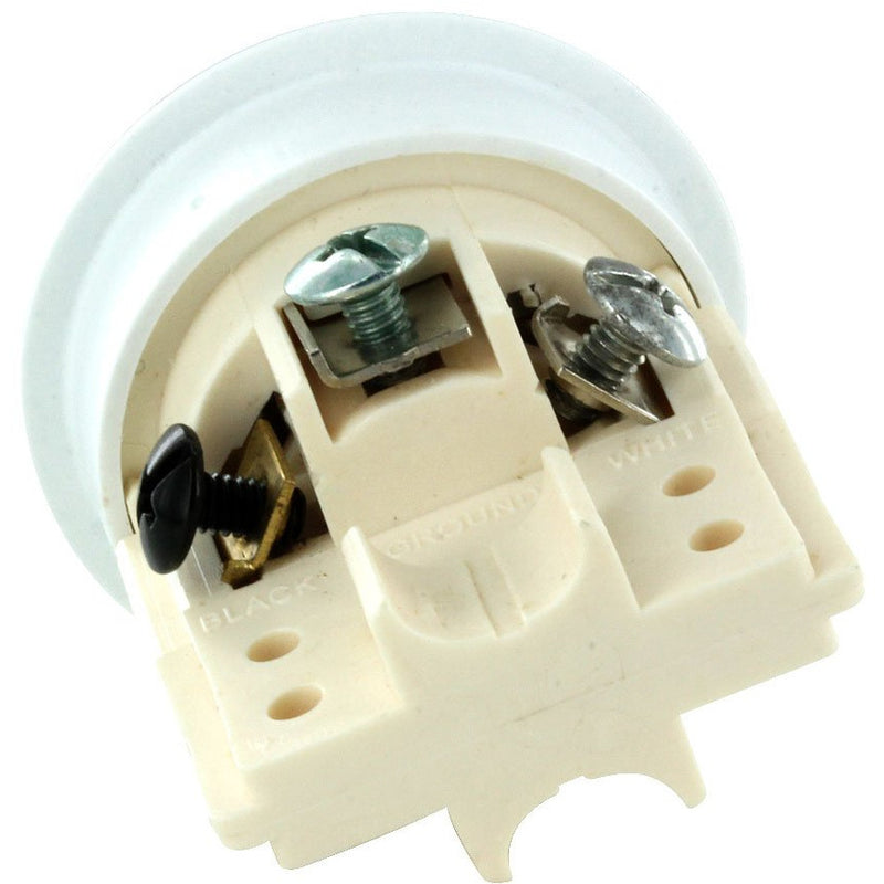 Sillites SCRW, Self Contained Receptacle Outlet, Flush Mount, White, Rear