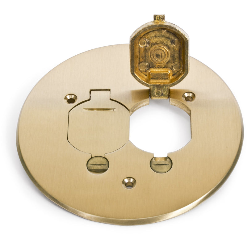 Lew Electric TCP-2-LR Flip Lid Brass Cover/Flange for 32 Series Boxes