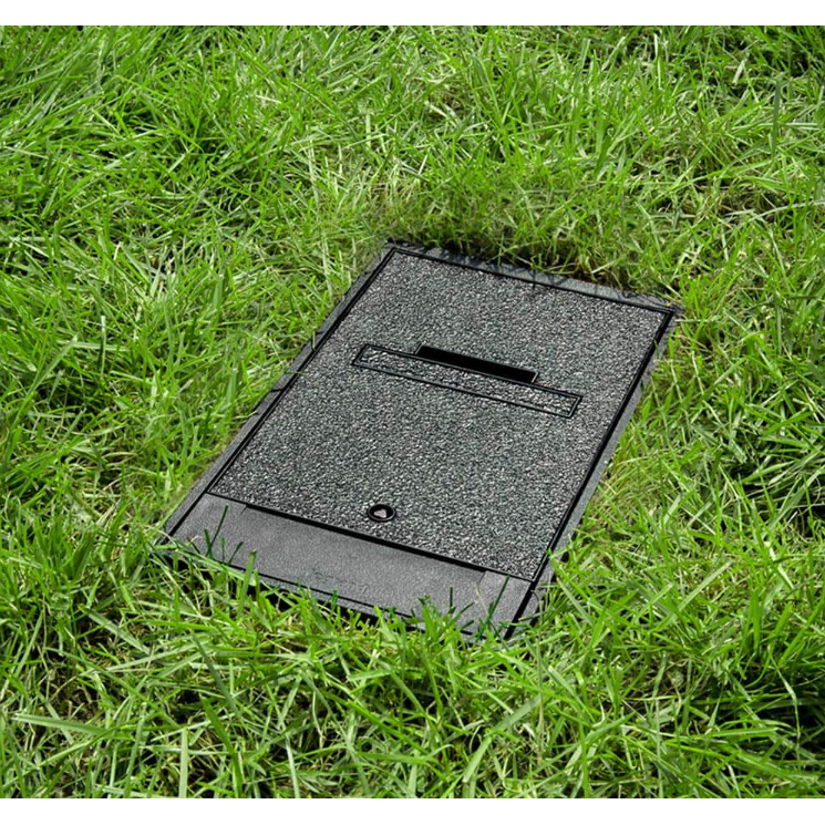 Wiremold XB814C520BK Outdoor In-Ground Cover Data Assembly, Black, Installed